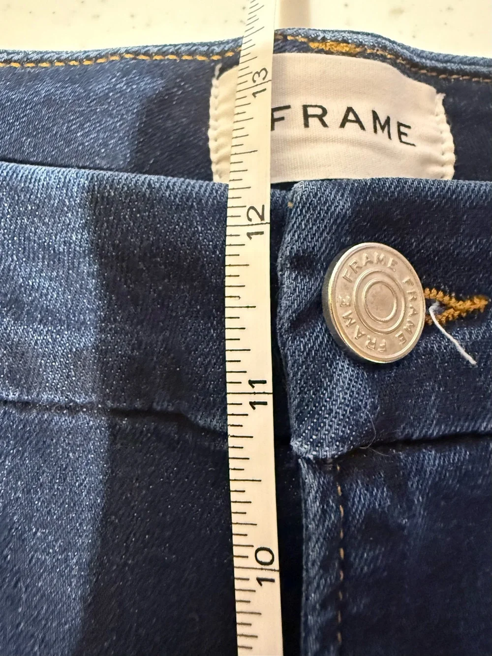 FRAME Le Crop Mini Boot Jeans 31 Majesty Dark Wash Cropped Bootcut Stretch - Picture 9 of 11